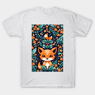 Kawaii fox pattern art T-Shirt
